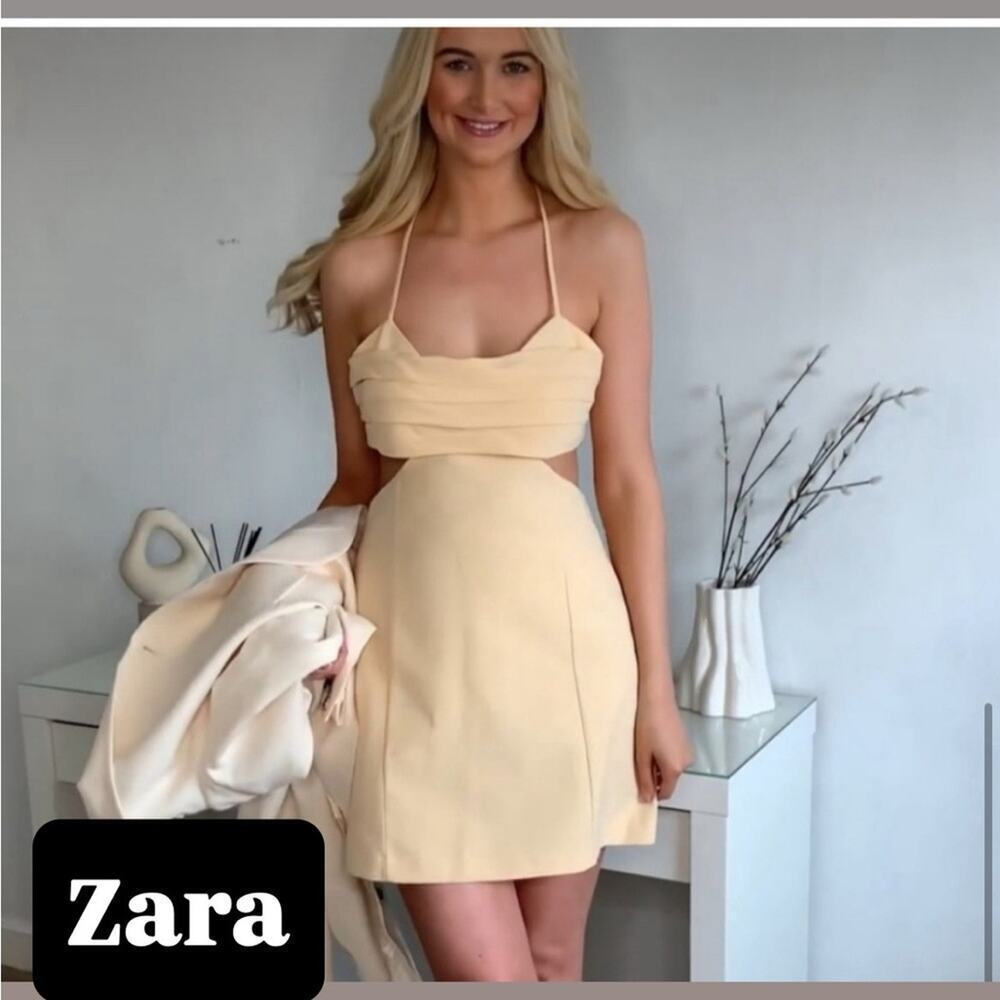 Zara Pale Yellow Mini Dress